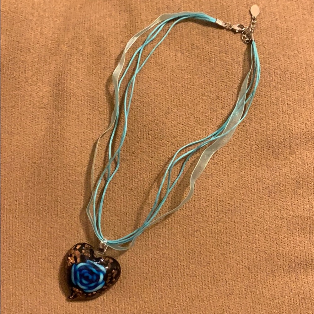 Blue flower necklace